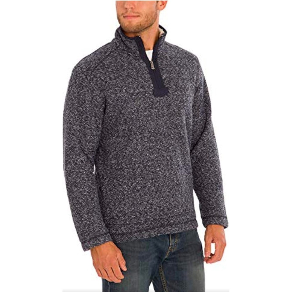 Orvis Mens Brighton Quarter Zip Henley Neck Pullover Sweater Size L